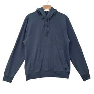 RVCA Hoodie Mens Small Navy Waffle Knit 1/4 Button Preppy Beach Travel Outdoors